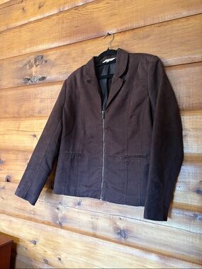 Y2K Tradition Size 12 Zipper Down Suede Jacket